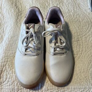 Adidas Classic White Sneakers with Tan Sole